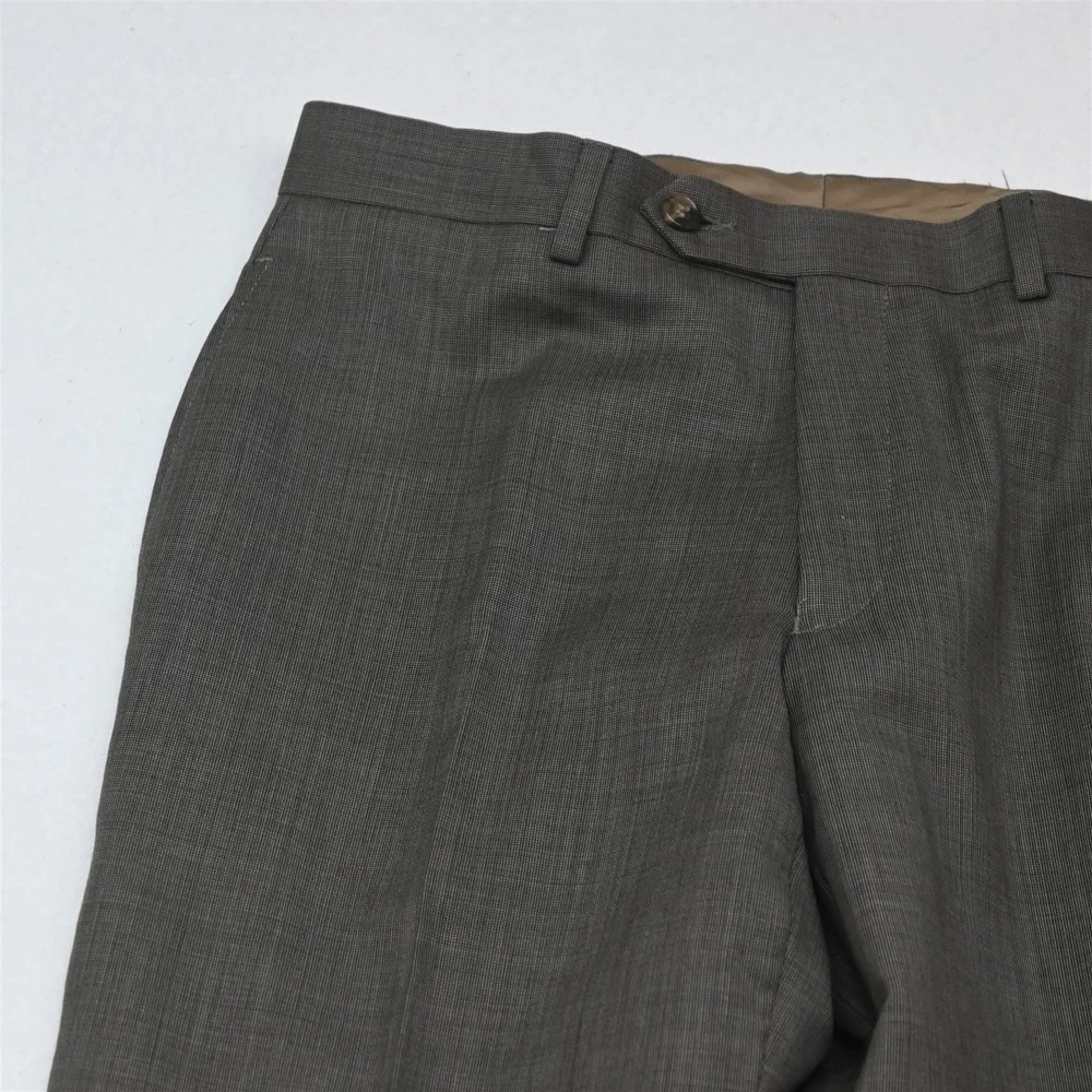 Joseph Abboud 36S 30x30 Brown Sharkskin 100% Wool Mens Jacket Pants Suit_9